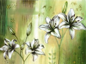 Lilies design for homeware collection, currently available at The Range