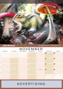 "Gift for a Grasshopper" used as November artwork for Artslant's 2018 calendar