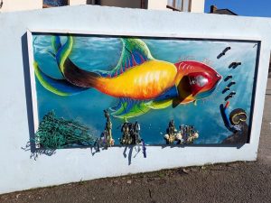 Creative Falmouth's first mural on the trail - a collaboration with Plastic Free Falmouth
