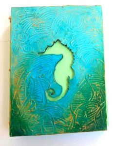 handmade books stitched wooden covers hand painted